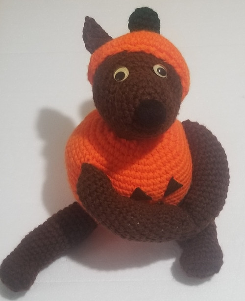 Teddy Bear crocheted Handmade Bear pumpkin belly design unique main picture of item