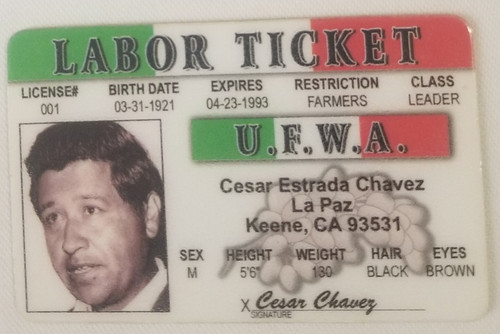 Cesar Chavez Labor activists souvenir novelty card front