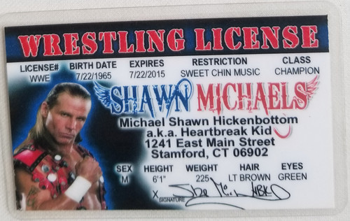 Shawn Michaels WWF WWE souvenir novelty card front