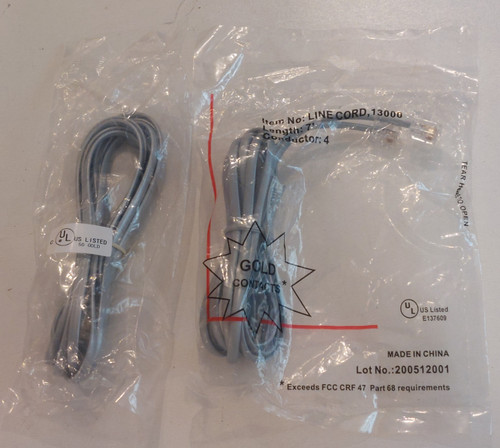 Front side of both phone cords in package shown.