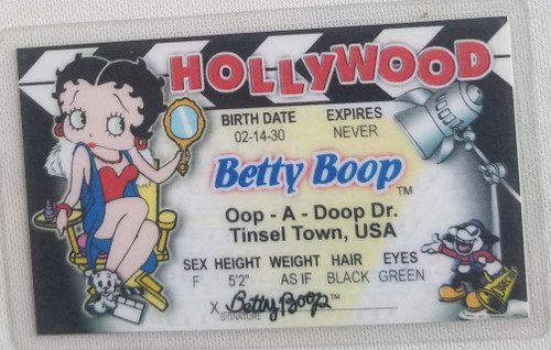 Betty Boop Hollywood Souvenir Novelty card front