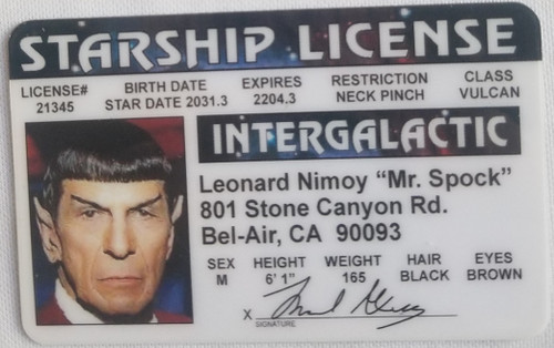Leonard Nimoy Mr Spock Star Trek Card front