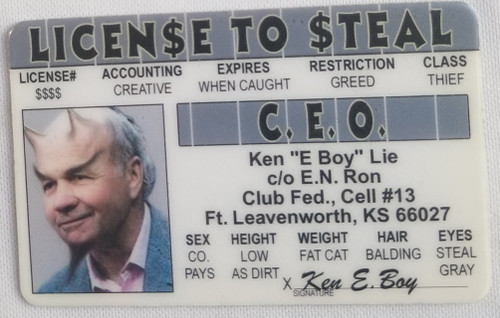 License to Steal comical Souvenir Novelty card front