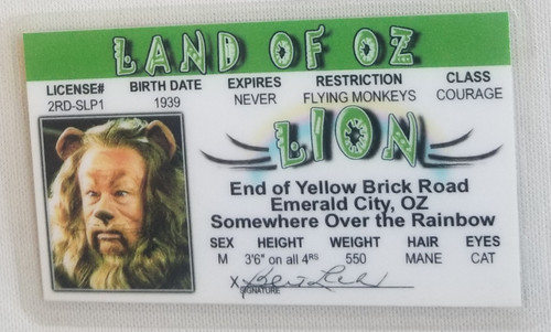 The Wizard of Oz Cowardly Lion Novelty Card front