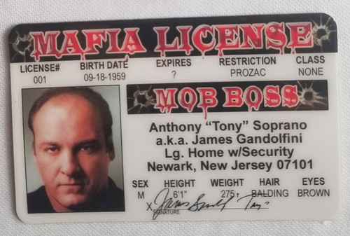 James Gandolfini aka Tony Soprano souvenir novelty card front