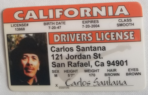 Carlos Santana famous musician souvenir novelty card front