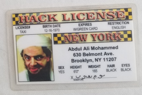 Abdul Mohammed Hack souvenir novelty card front