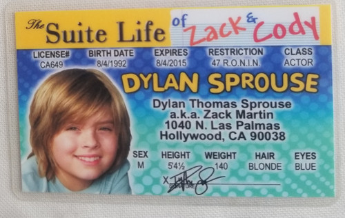 Dylan Sprouse Suite Life Zack Cody novelty card front