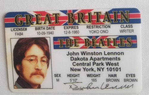 The Beatles John Lennon souvenir novelty card front