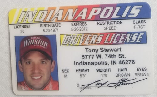 Tony Stewart Nascar #20 souvenir novelty card front