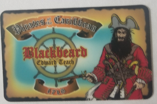 Pirates of the Caribbean Blackbeard souvenir novelty card front