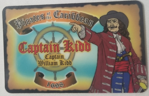 Pirates of the Caribbean Captain Kidd souvenir novelty card front