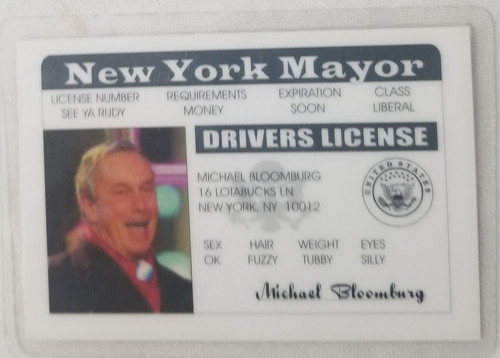 Michael Bloomburg New York Mayor souvenir novelty card front