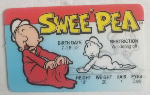Sweet Pea Popeye character Souvenir Novelty card New front