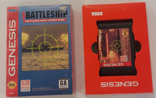 Front of game box and inside box shown with game cartridge
