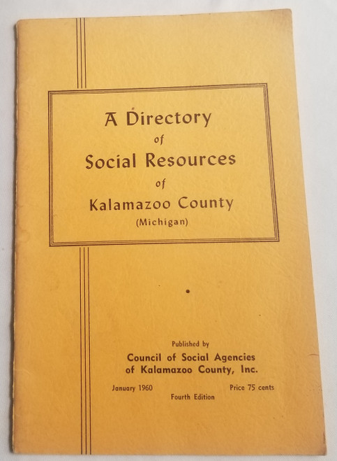 Directory of Social Resources Kalamazoo county Mi 1960 front cover