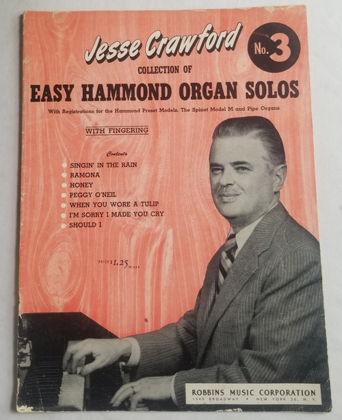 Jesse Crawford Easy Hammond Organ #3 Song Book front cover Jesse Crawford Easy Hammond Organ #3 Song Book front cover