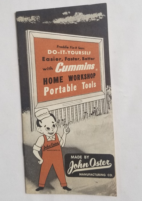 John Oster Cummings Home Workshop Portable Tools sales Booklet Pamphlet Vintage front