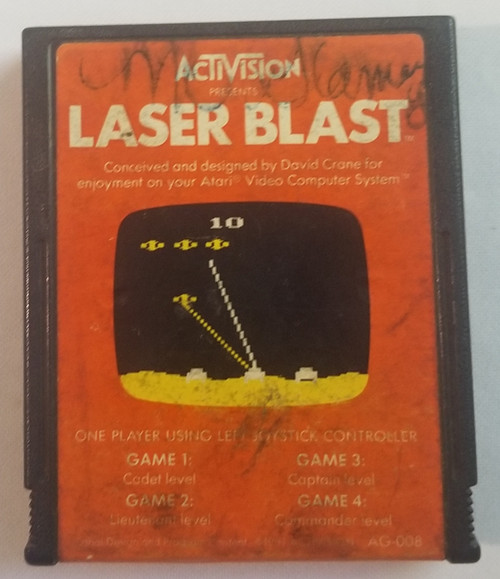 Laser Blast Atari 2600 Video Game front Laser Blast Atari 2600 Video Game front