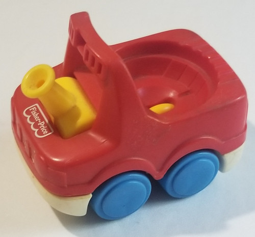Fisher Price Roll A Rounds Fire Truck Toy with hitch on back 1198 from 1995 first picture