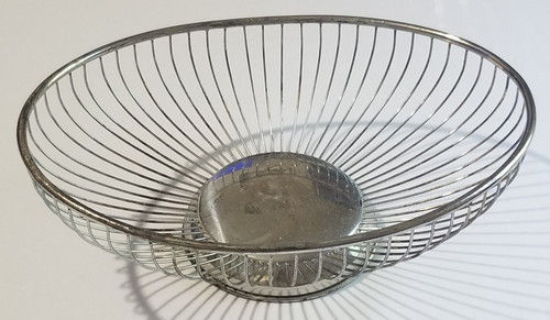 Made in Italy silver plate bread or fruit basket 1960 era main picture