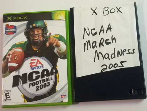 NCAA Football 2003 & NCAA March Madness 2005 Xbox Video Games front