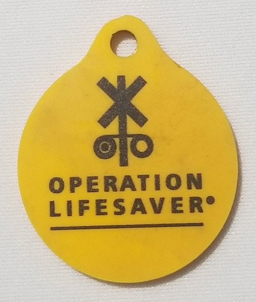 Railroad  Crossing Operation Lifesaver Keychain holder one side