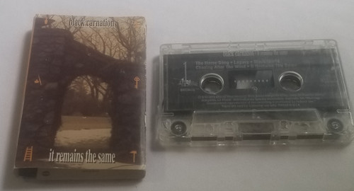 Black Carnation it remains the Same Cassette Tape Christian Rock and Roll front of sleeve and side 1 of tape