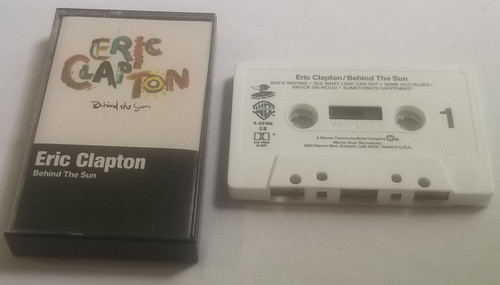 Eric Clapton Behind the Sun Cassette Tape front of case and side 1 of tape