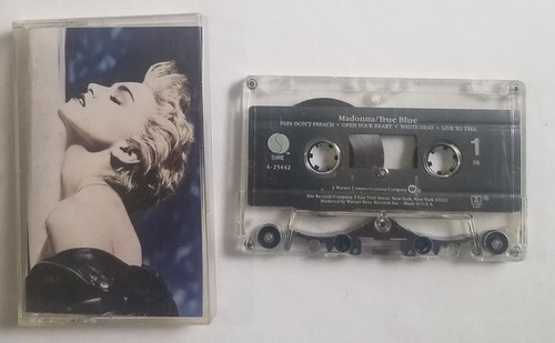 Madonna in True Blue Cassette Tape 4-25442 front of case and side 1 of tape