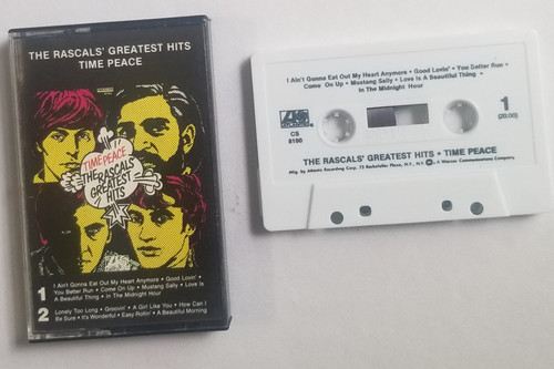 The Rascals Greatest Hits Time Peace CS 8190 Cassette Tape front of case and side 1 of tape