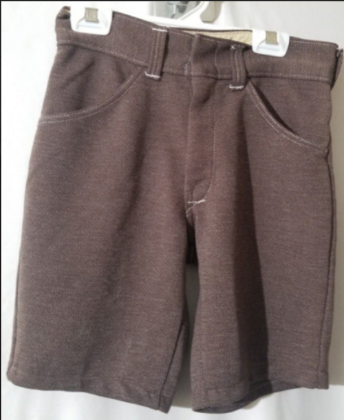 Jcpenney Boys Vintage Shorts Brown 1980s era size 14 front of the shorts Jcpenney Boys Vintage Shorts Brown 1980s era size 14 front of the shorts