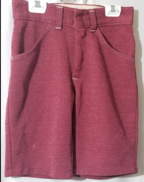 Jcpenney Boys Vintage Shorts Burgundy/ Red 1980s era front