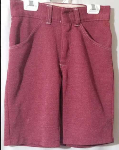 Jcpenney Boys Vintage Shorts Burgundy/ Red 1980s era front Jcpenney Boys Vintage Shorts Burgundy/ Red 1980s era front