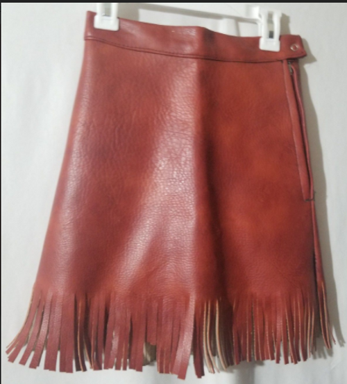 Vintage Leather Girls Size small S cowgirl Skirt handmade main picture