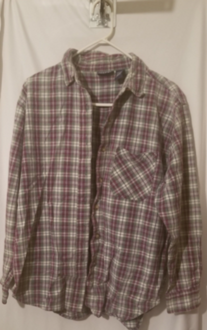 Quizz Jeans ladies button plaid blouse shirt size large main picture Quizz Jeans ladies button plaid blouse shirt size large main picture