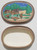 Hershey Molds 1981 CW87 Log Cabin Pioneer design ceramic jewelry Trinket Box showing the lid, and inside of the box