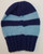 Hand knitted light & Dark blue hat vintage retro style design other side of the hat