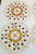 Cloth fabric round placemats doilies 80s style design set of 4 2 on the left close up picture