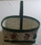 Christmas style Snowman Design Basket Vintage side view of the basket
