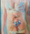 Blue Butterfly design belly ring body jewelry 316L Surgical Steel New Old Stock shown on card only