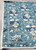 Aqua Light Blue background white roses & flower design 5X8 Area Rug New Old Stock Beautiful left side of the rug