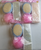 3 packages of bath shower scrubs sponges pink & Blue New showing the 3 packages