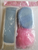 3 packages of bath shower scrubs sponges pink & Blue New close up of 1 package shown