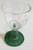 Emerald green stem pressed glass Vintage Water or Wine Glass second picture