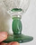 Emerald green stem pressed glass Vintage Water or Wine Glass picture of the base and a small flea bite nick