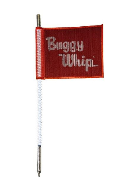 Buggy Whip 2 ft. White LED Whip w/ Red Flag (Standard) (Threaded Base) Buggy Whip UTVS0028219 UTV Source