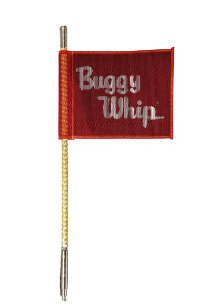 Buggy Whip 4 ft. Amber LED Whip w/ Red Flag (Bright) (Quick Release Base) Buggy Whip UTVS0028352 UTV Source