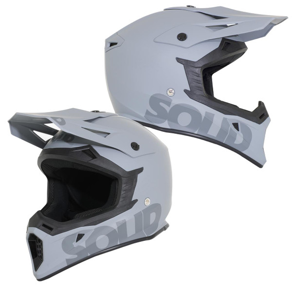 SOLID Helmets S13 MOTO Full Face Helmet (Matte Grey) SOLID Helmets UTVS0032084 UTV Source