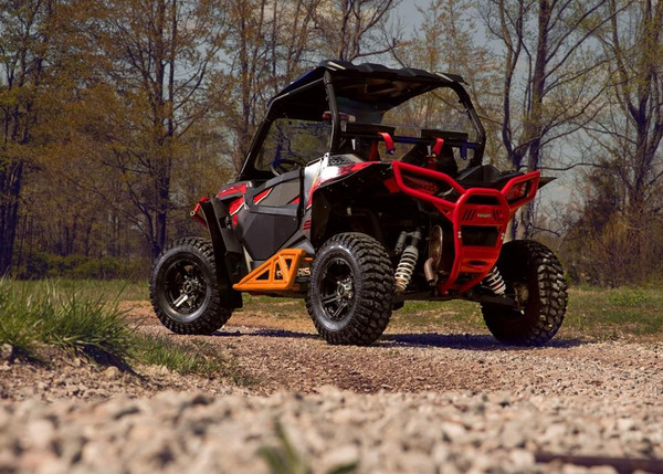 SuperATV Polaris RZR XP Turbo Heavy Duty Tube Rock Sliders Orange NB-P-RZR1K-04